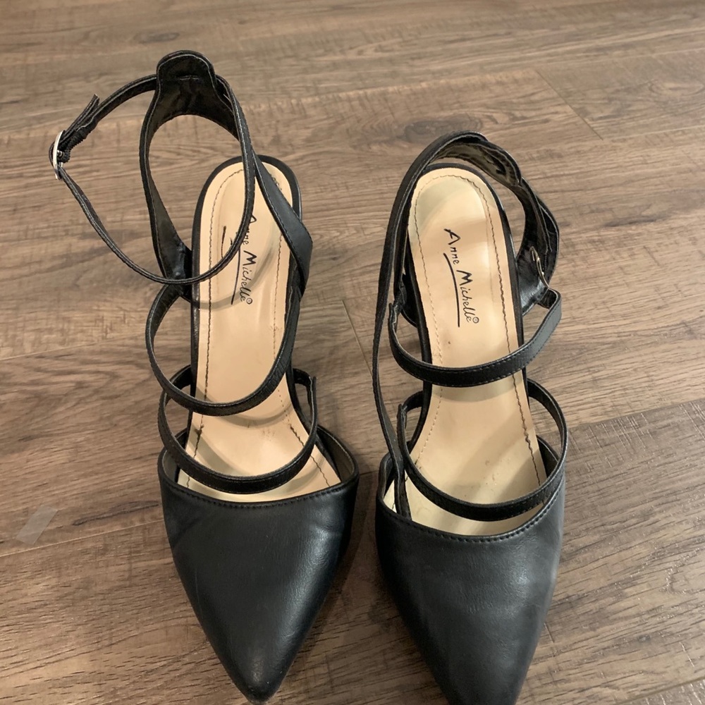 Black strap heel